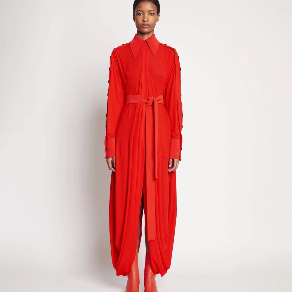 Proenza Schouler Crepe Jersey Shirt Dress M